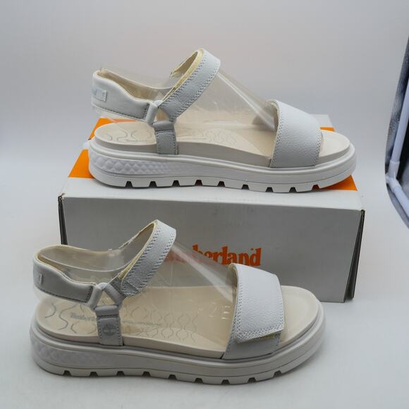 NEW Timberland Ray City Fisherman Sandals Women's 10 White Leather Ankle Strap - Picture 4 of 8